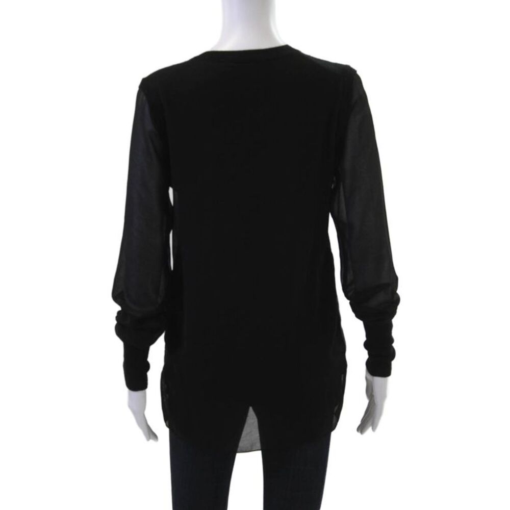3.1 Phillip Lim Womens Black V-Neck Pullover Sweater Size S - Picture 3 of 6